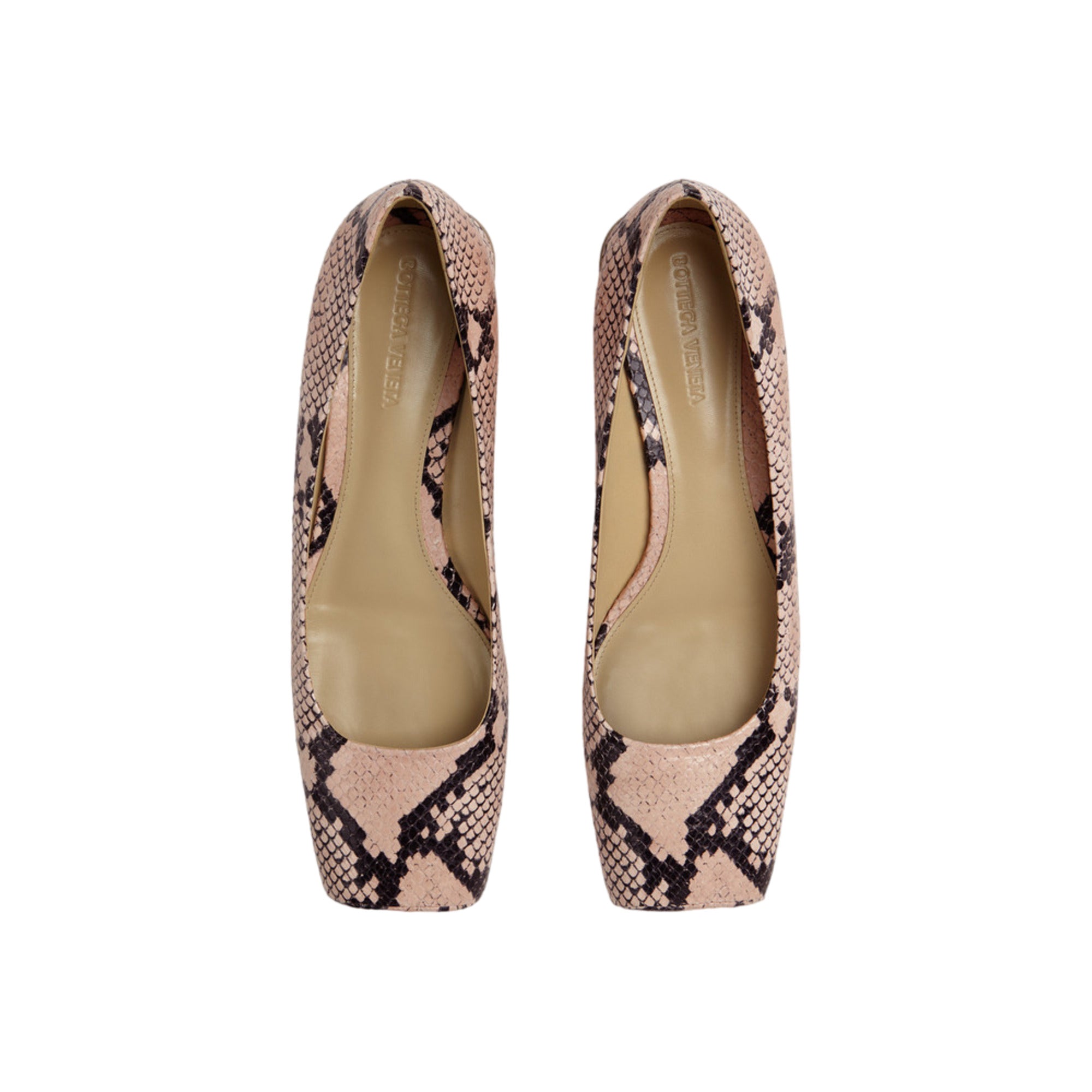 Bottega Veneta Tower Python-Print Ballerina Shoes
