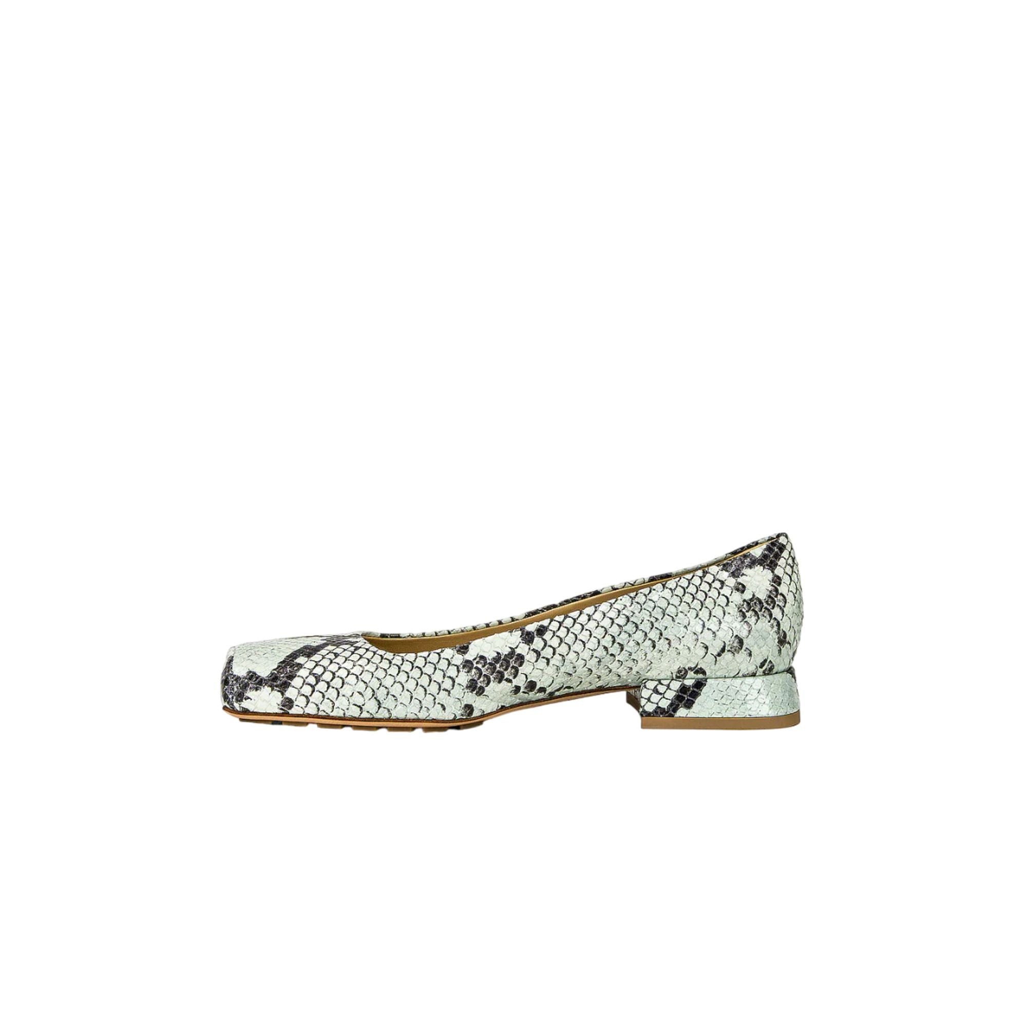Bottega Veneta Tower Python-Print Ballerina Shoes