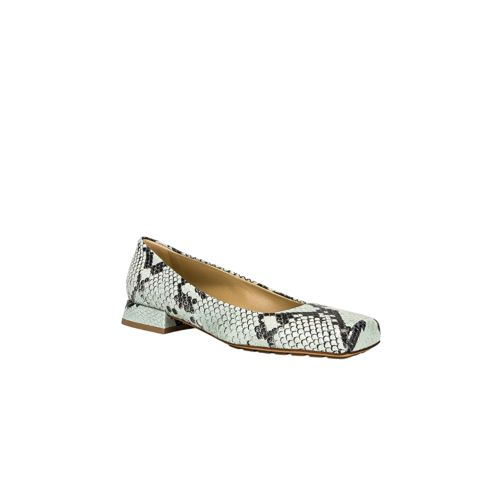 Bottega Veneta Tower Python-Print Ballerina Shoes