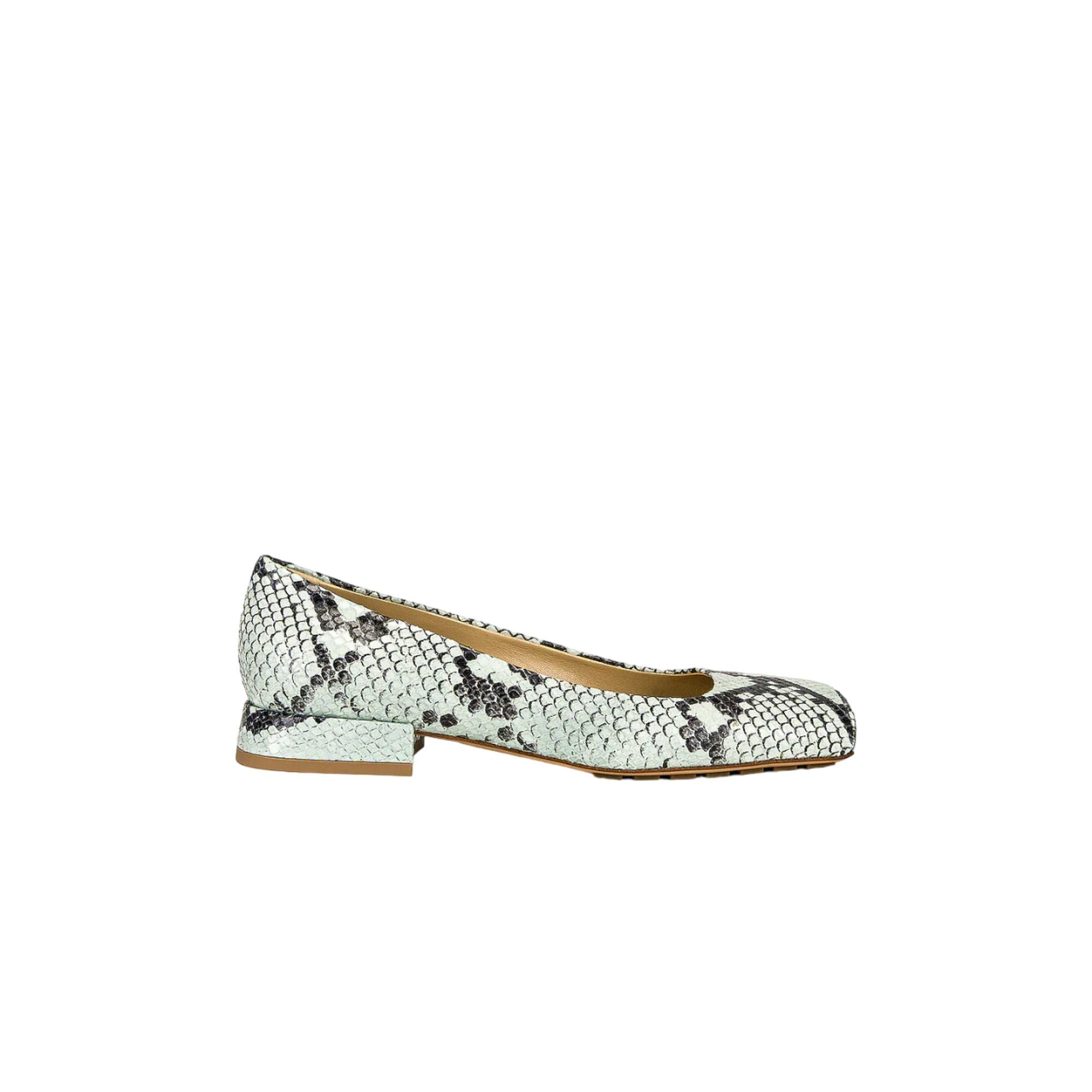 Bottega Veneta Tower Python-Print Ballerina Shoes