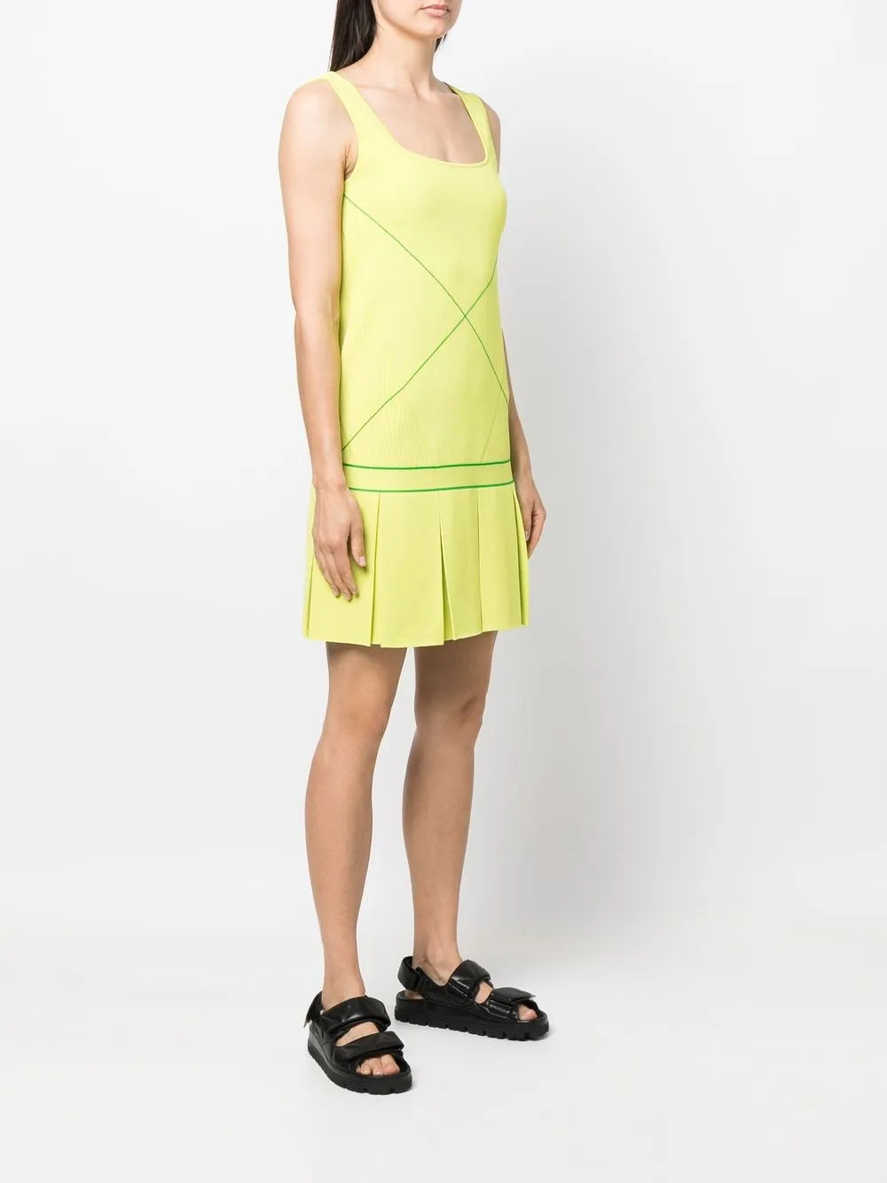 Bottega Veneta Sleeveless Drop Waist Tennis Dress