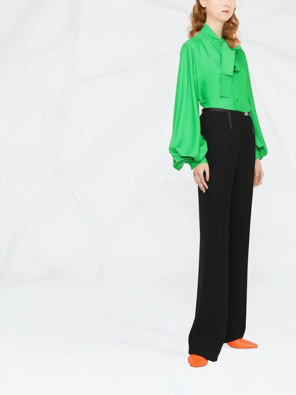 Bottega Veneta Tie-Neck Long-Sleeved Blouse