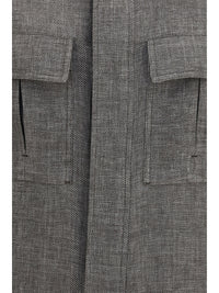 Zegna Men High-Collar Shirt Jacket