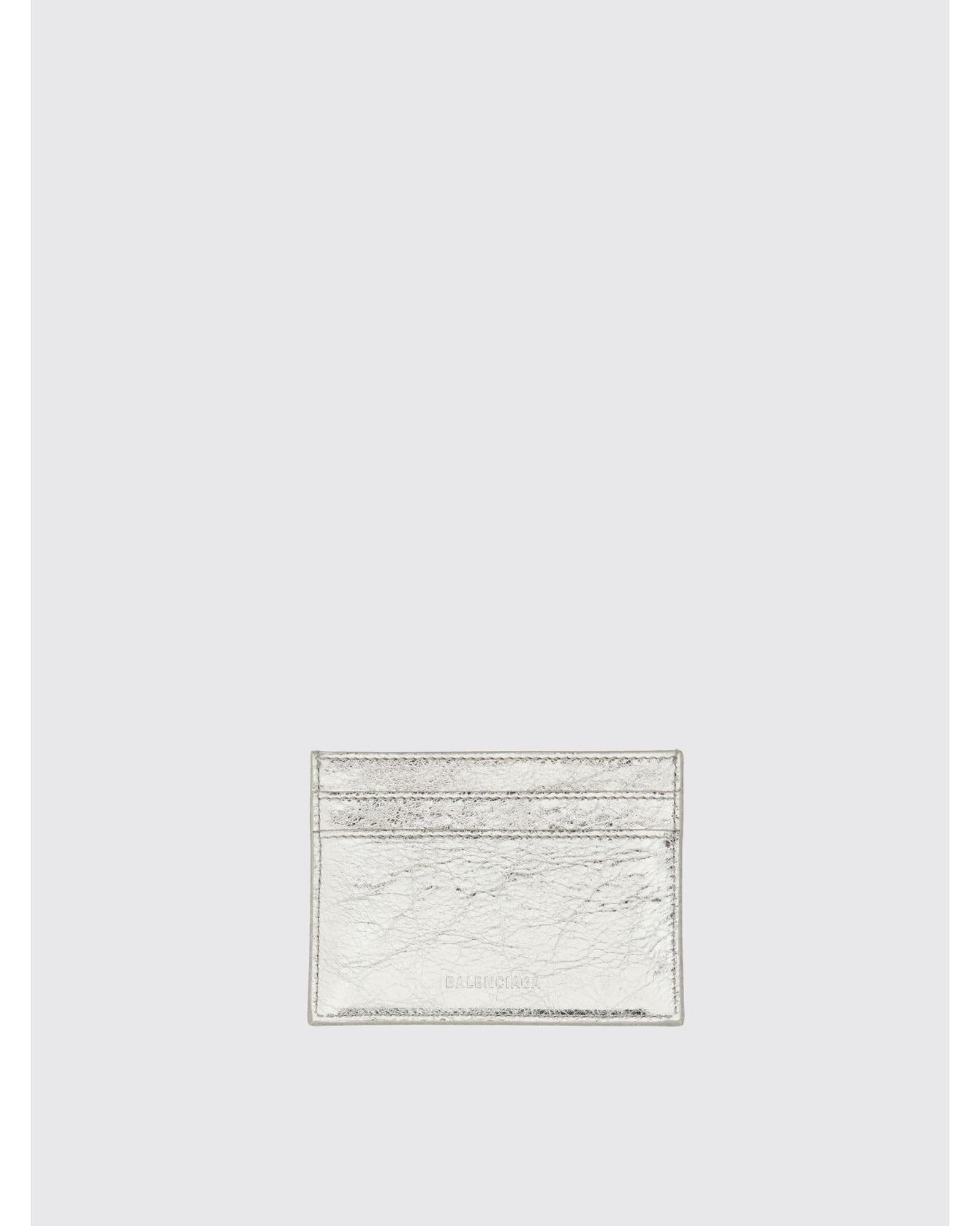 Balenciaga Classic Card Holder Zip Wallet Women Silver