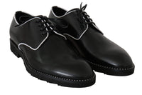 Dolce & Gabbana Dolce & Gabbana Black Leather White Line Dress Derby Men's Shoes
