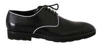 Dolce & Gabbana Dolce & Gabbana Black Leather White Line Dress Derby Men's Shoes