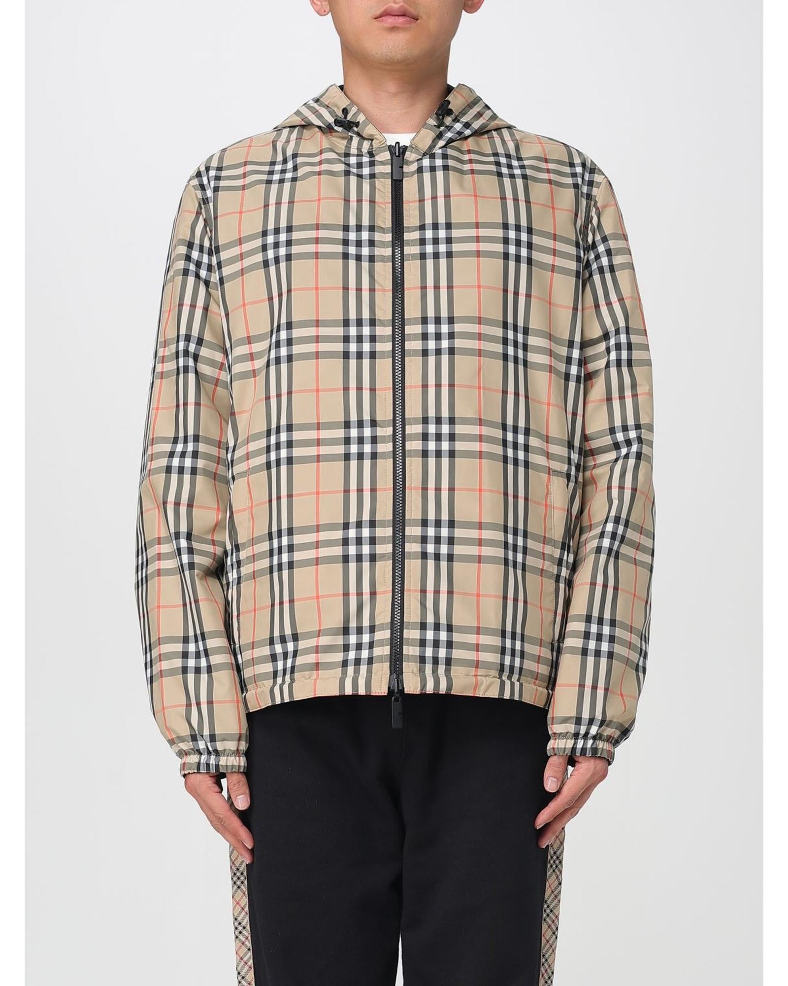 Burberry Plaid ZipUp Jacket Men Sand