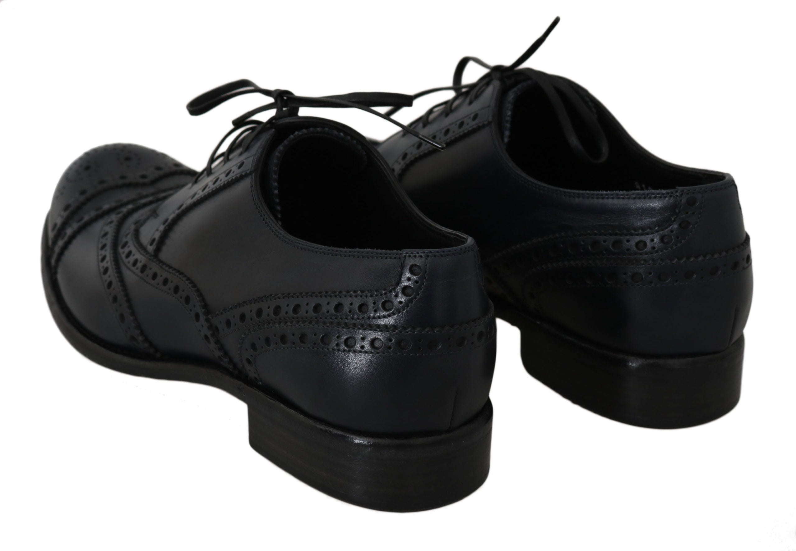 Dolce & Gabbana Dolce & Gabbana Dark Blue Leather Wingtip Oxford Dress Men's Shoes