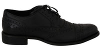 Dolce & Gabbana Dolce & Gabbana Blue Leather Wingtip Oxford Dress  Men's Shoes