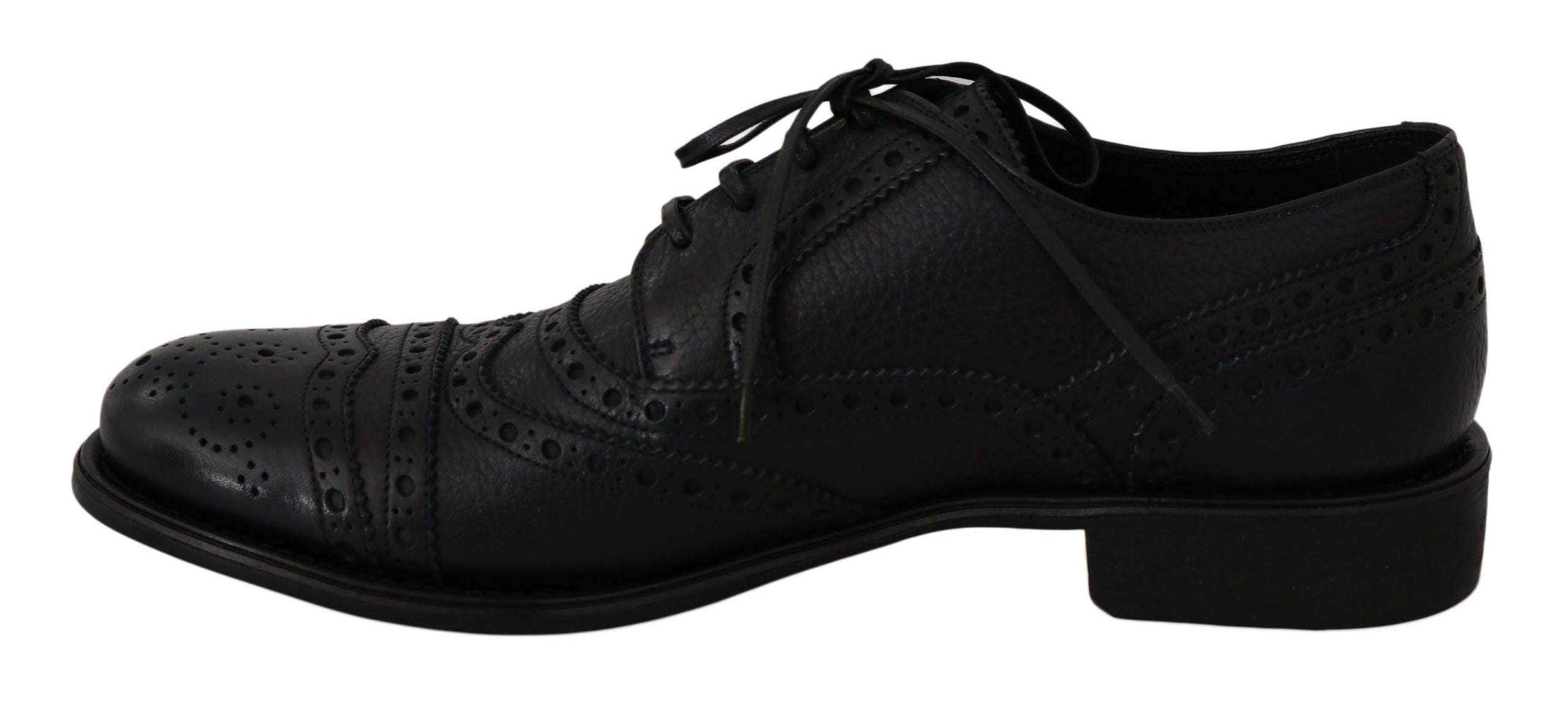Dolce & Gabbana Dolce & Gabbana Blue Leather Wingtip Oxford Dress  Men's Shoes
