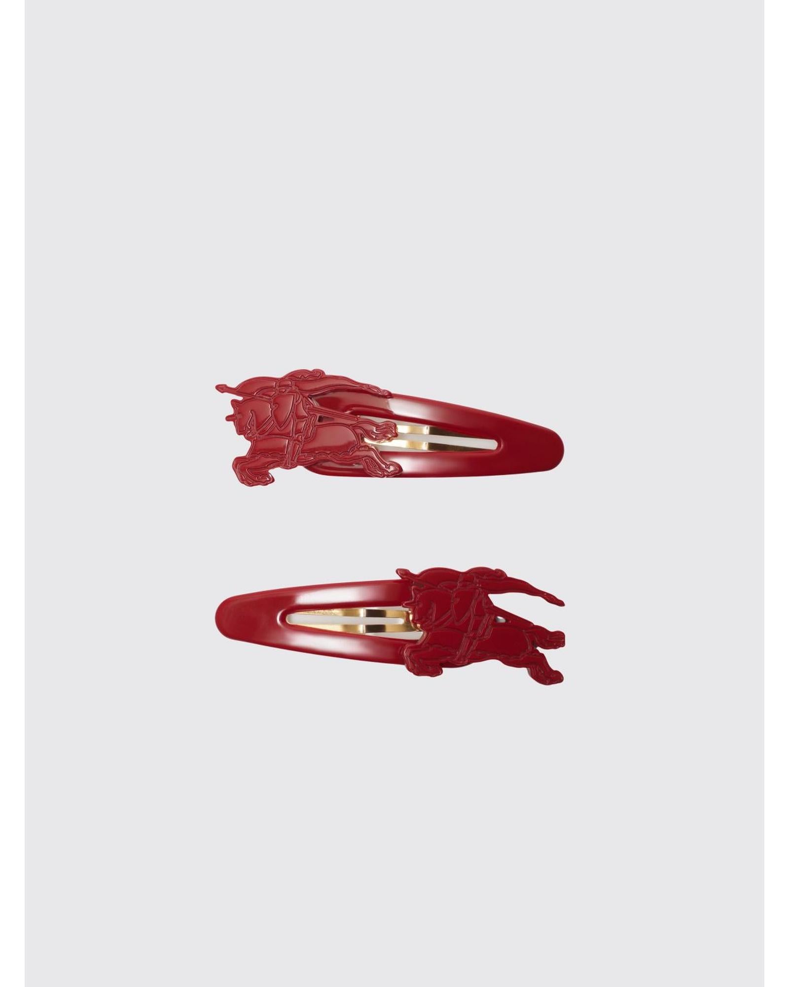 Burberry Equestrian Knight Hair Clip Kids Burgundy
