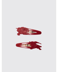 Burberry Equestrian Knight Hair Clip Kids Burgundy