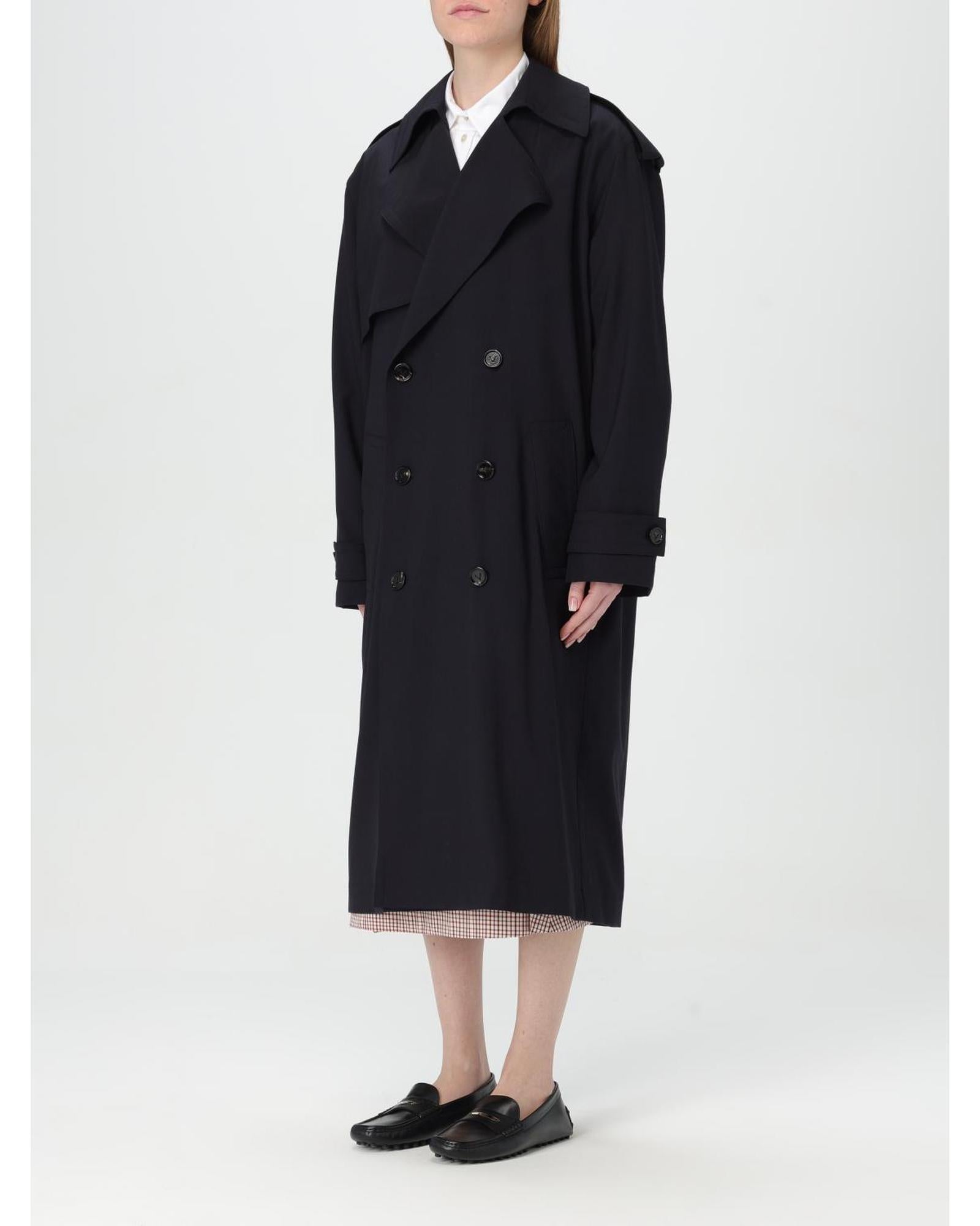 Bottega Veneta Oversized Trench Coat Women Blue Jackets