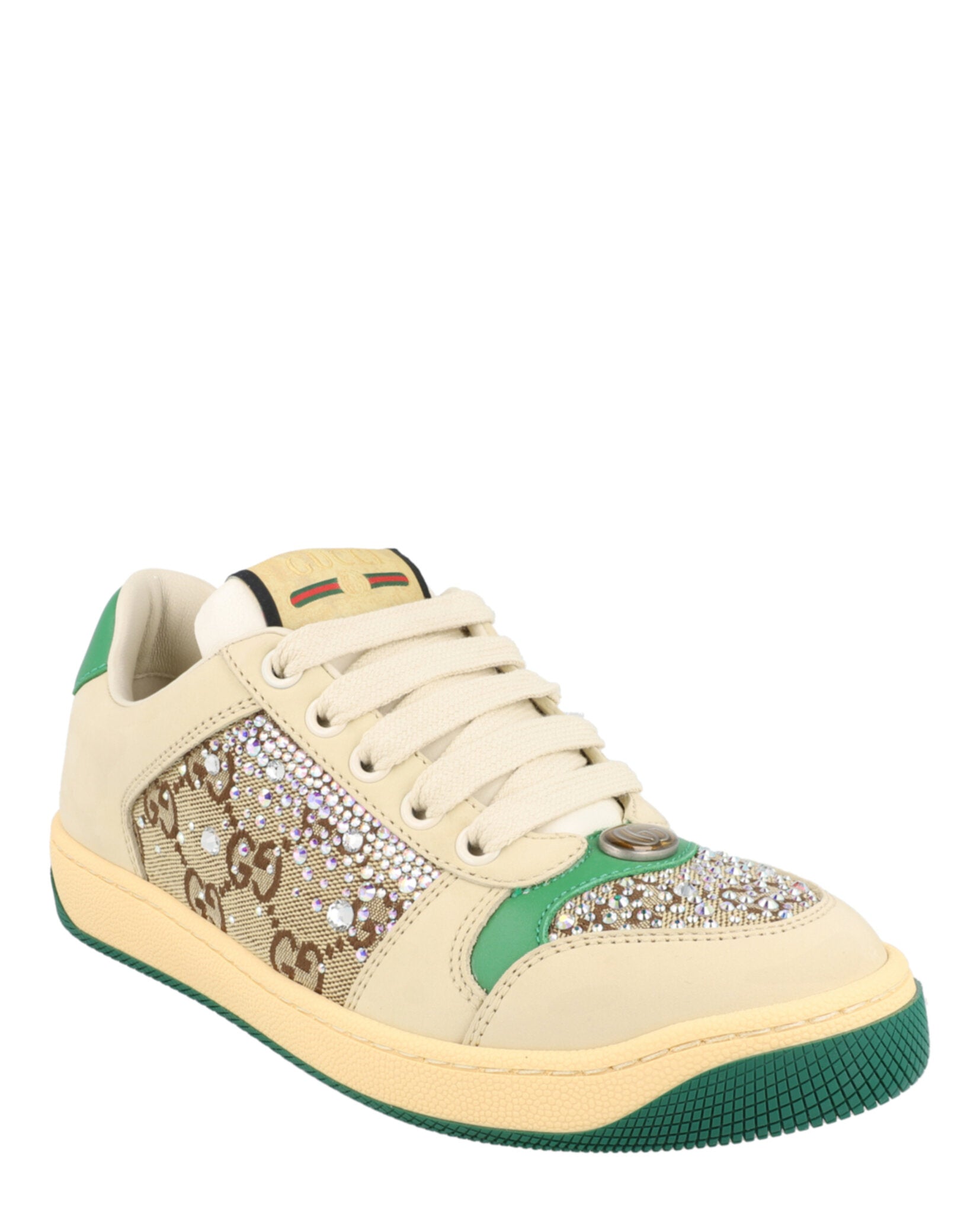 Gucci Gucci Womens GG Crystal Screener Low-Top Sneakers