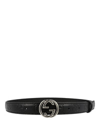 Gucci Gucci Womens Belt With Interlocking G Buckle
