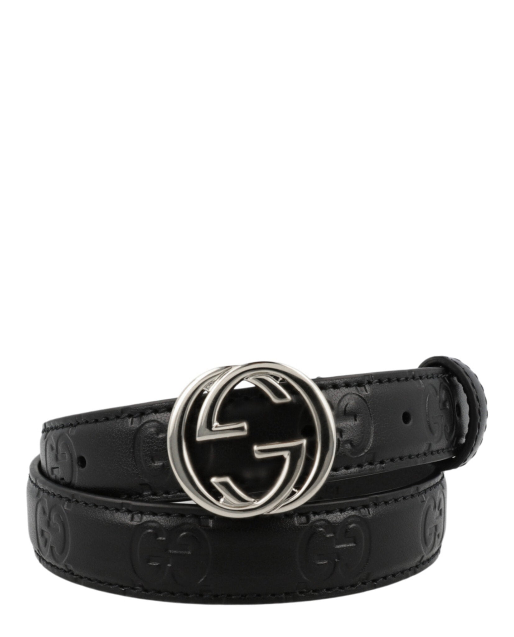 Gucci Gucci Womens Belt With Interlocking G Buckle