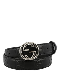 Gucci Gucci Womens Belt With Interlocking G Buckle