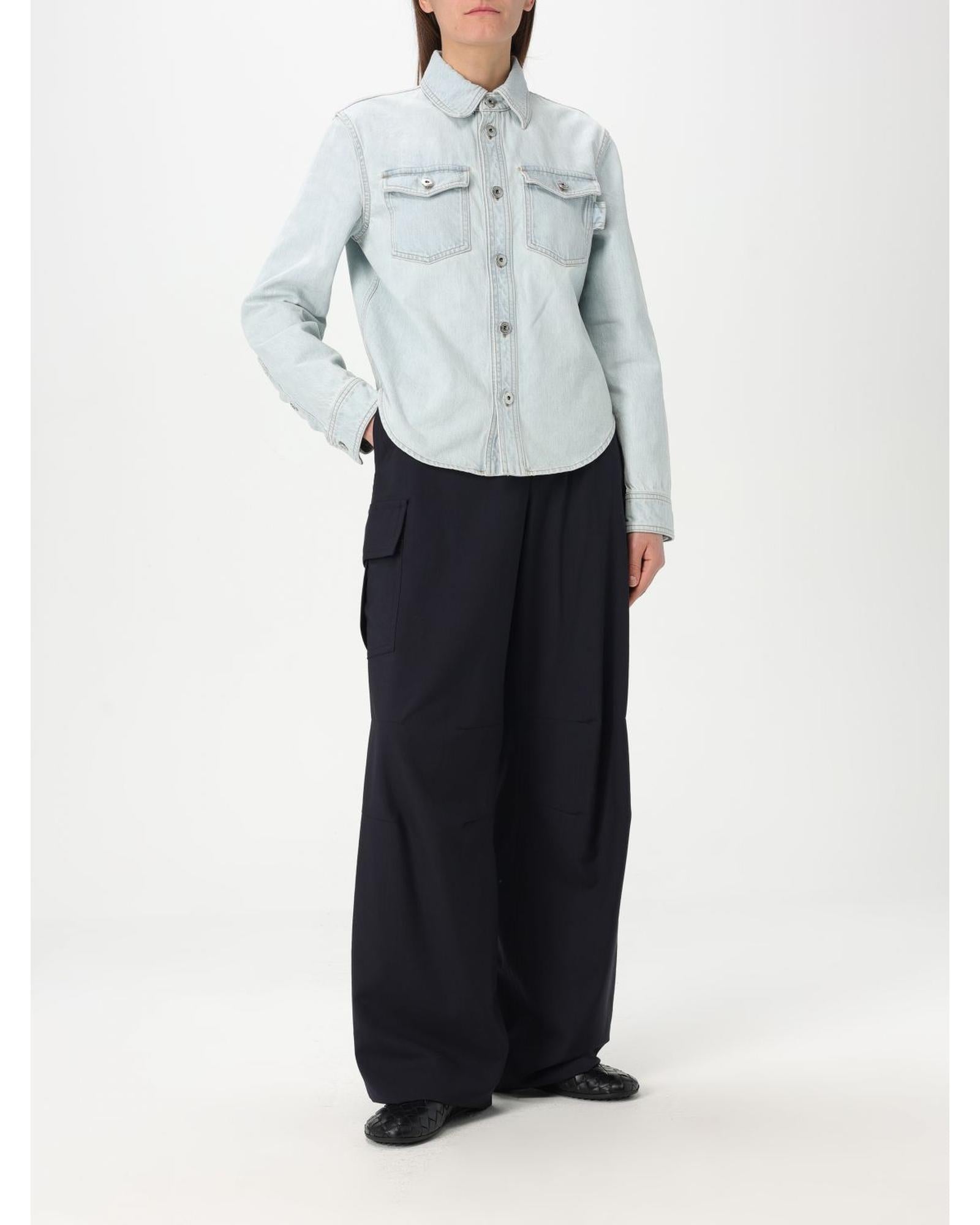 Bottega Veneta Denim Shirt Casual Style Women Stone Washed Shirts & Tops
