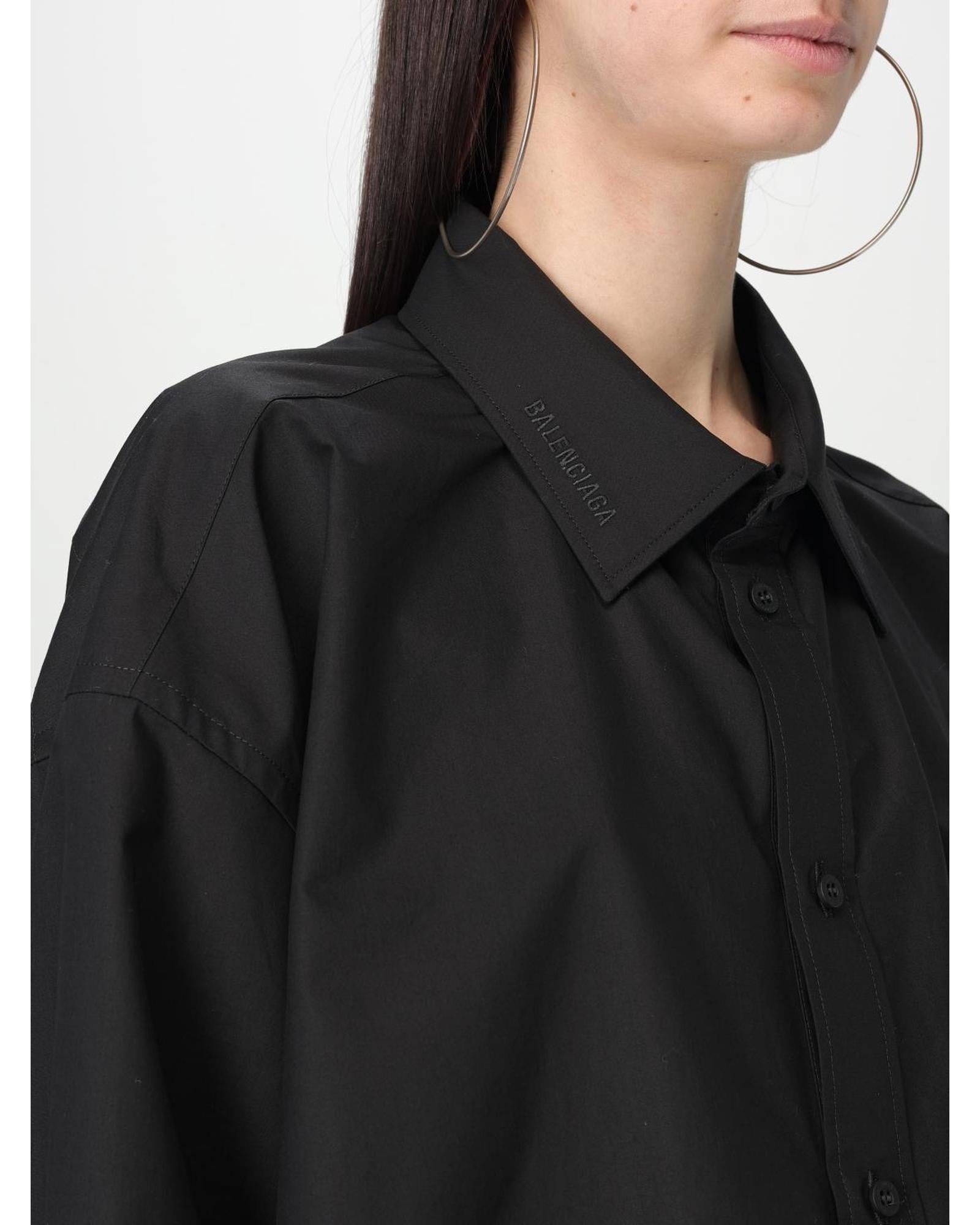 シャツ Balenciaga Embroidered Poplin Oversize Shirt BALENCIAGA Oversized embroidered cotton-poplin shirt | NET-A