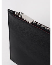 Alexander Mcqueen ZipAround Leather Pouch Men Black Business Bags