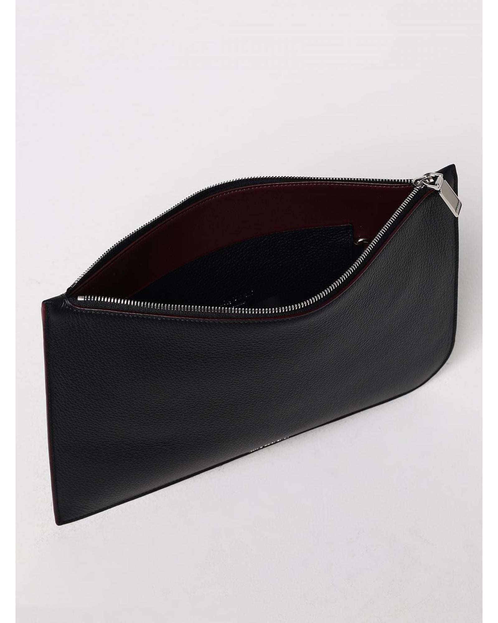 Alexander Mcqueen ZipAround Leather Pouch Men Black Business Bags