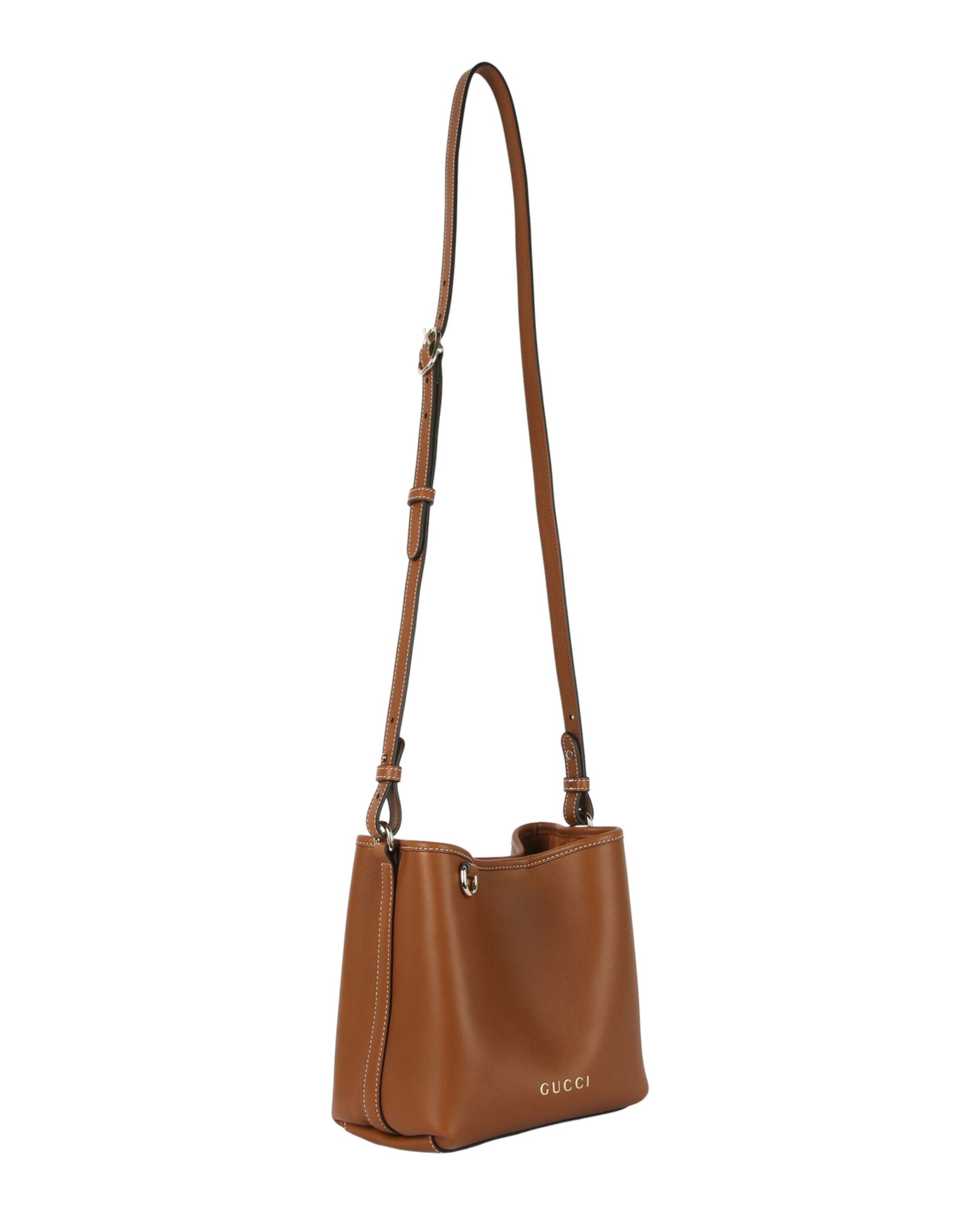 Gucci Gucci Womens GG Emblem Small Bucket Bag