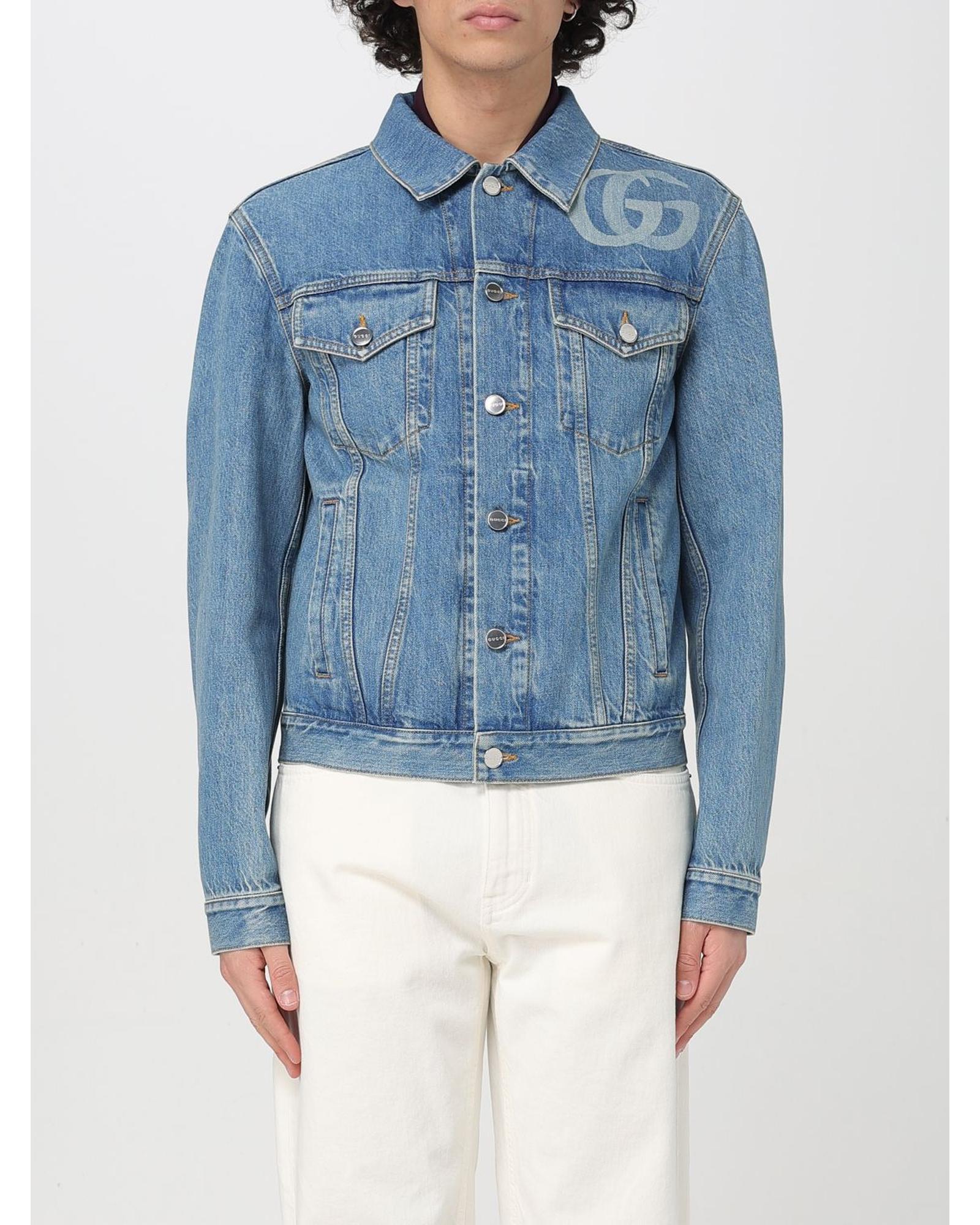 Gucci Oversized Denim Jacket GG Logo Men
