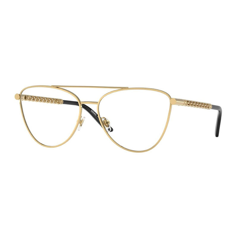 Versace Eyeglasses Cat Eye Full Rim, Silver Frame and Clear Demo Lenses Lens VE12961000
