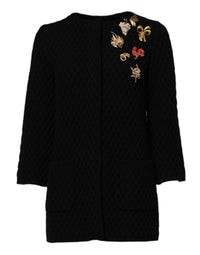 Dolce & Gabbana Dolce & Gabbana Black Cashmere Quilted Embellished Women's Jacket