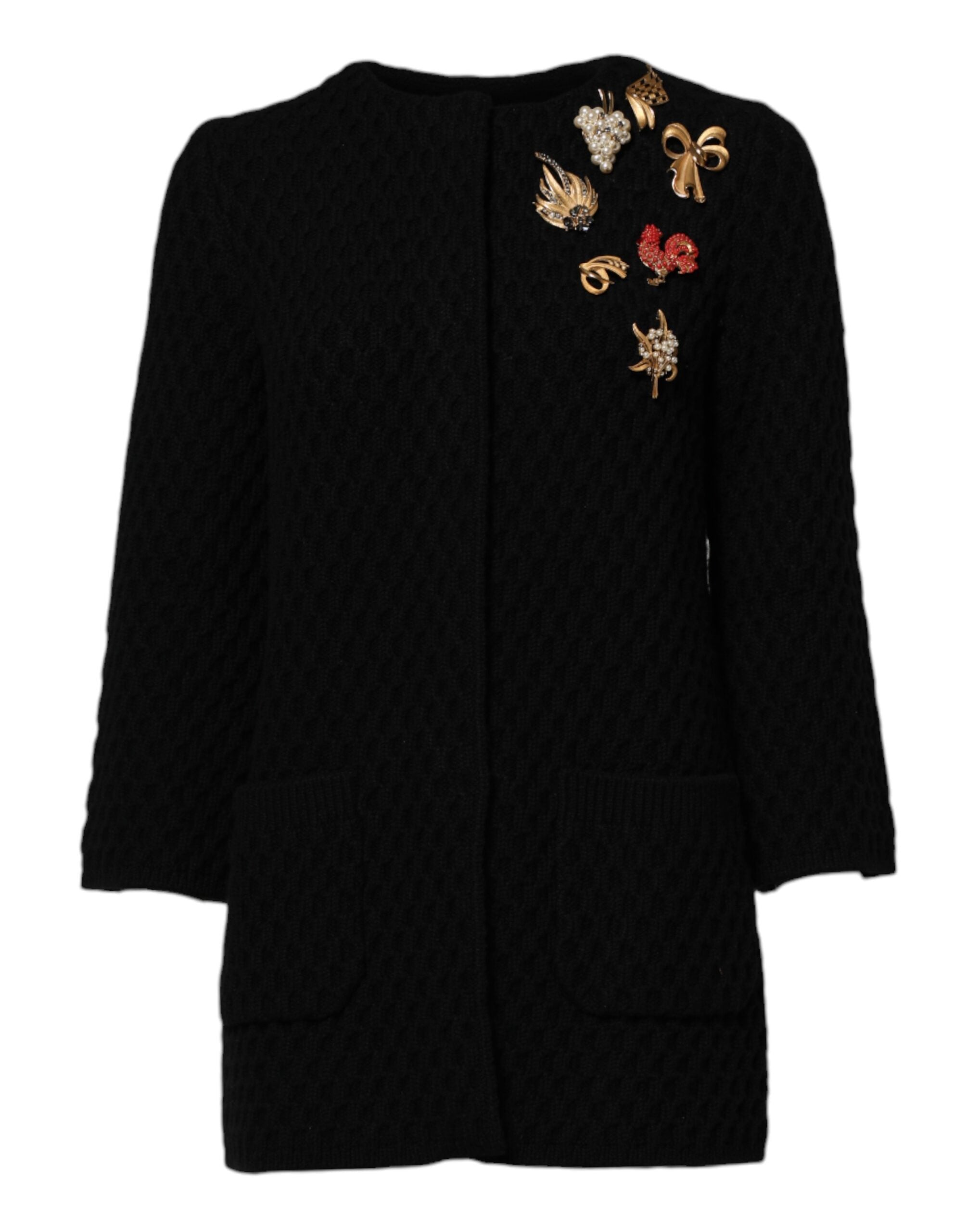 Dolce & Gabbana Dolce & Gabbana Black Cashmere Quilted Embellished Women's Jacket