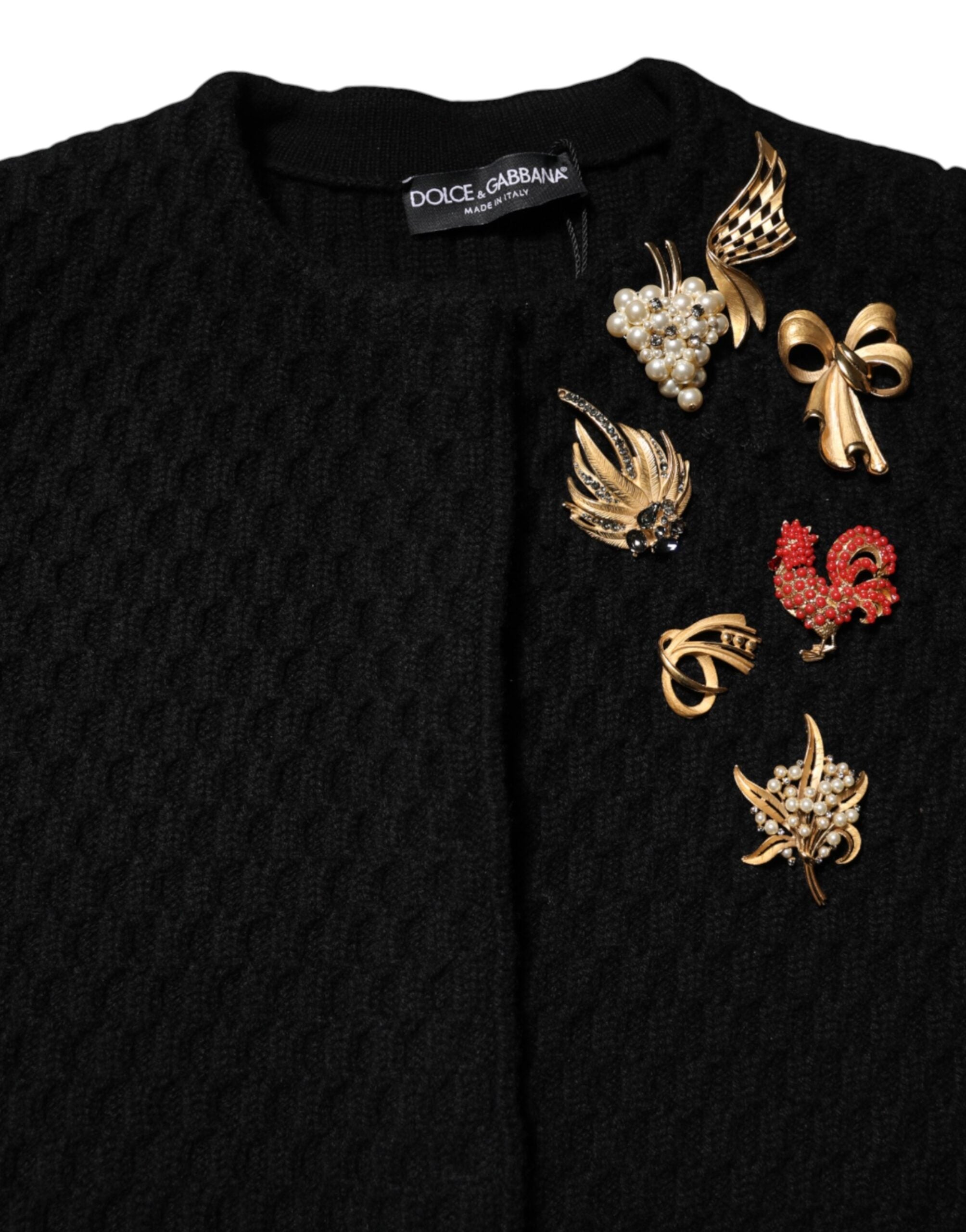 Dolce & Gabbana Dolce & Gabbana Black Cashmere Quilted Embellished Women's Jacket