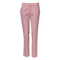 Dolce & Gabbana Pink Wool Mid Waist Tapered Women's Pants