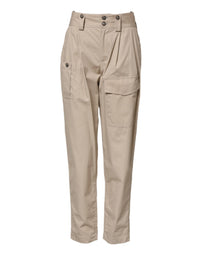 Dolce & Gabbana Beige Cotton High Waisted Women's Pants