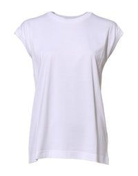Dolce & Gabbana White Cotton Sleeveless Women Tank Women's T-shirt