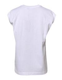 Dolce & Gabbana White Cotton Sleeveless Women Tank Women's T-shirt
