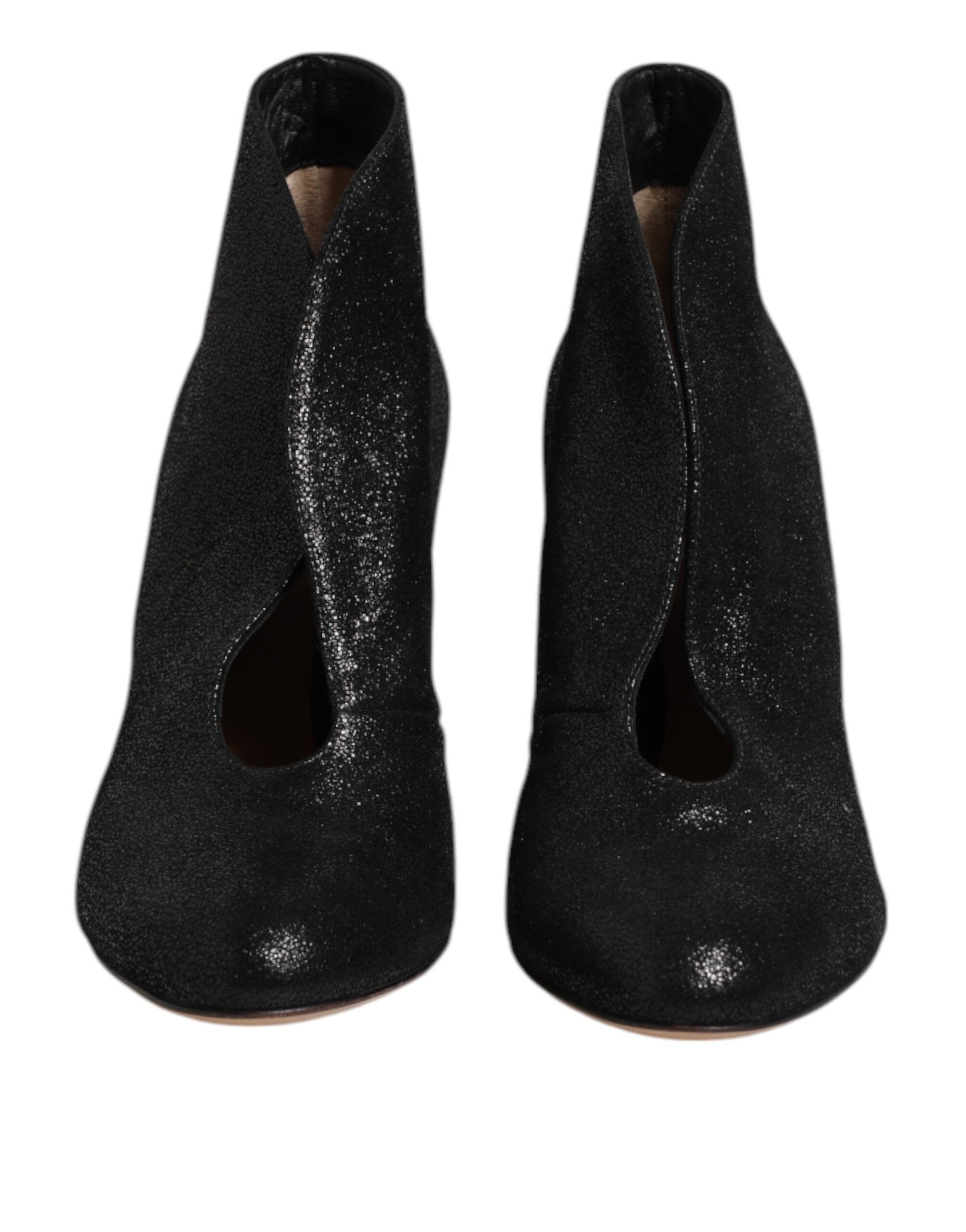 Gianvito Rossi Metallic Black Pump Stiletto Heels Women's Shoes