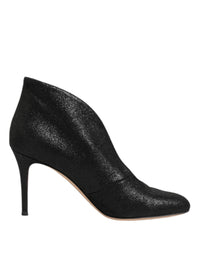 Gianvito Rossi Metallic Black Pump Stiletto Heels Women's Shoes
