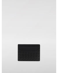 Bottega Veneta Intrecciato Card Holder Woven Leather Men Black Wallets