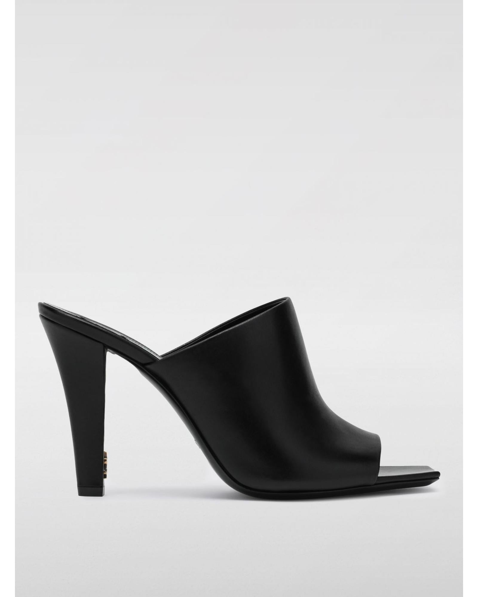 Saint Laurent Leather Mules Heels Women Black 6.5 Black