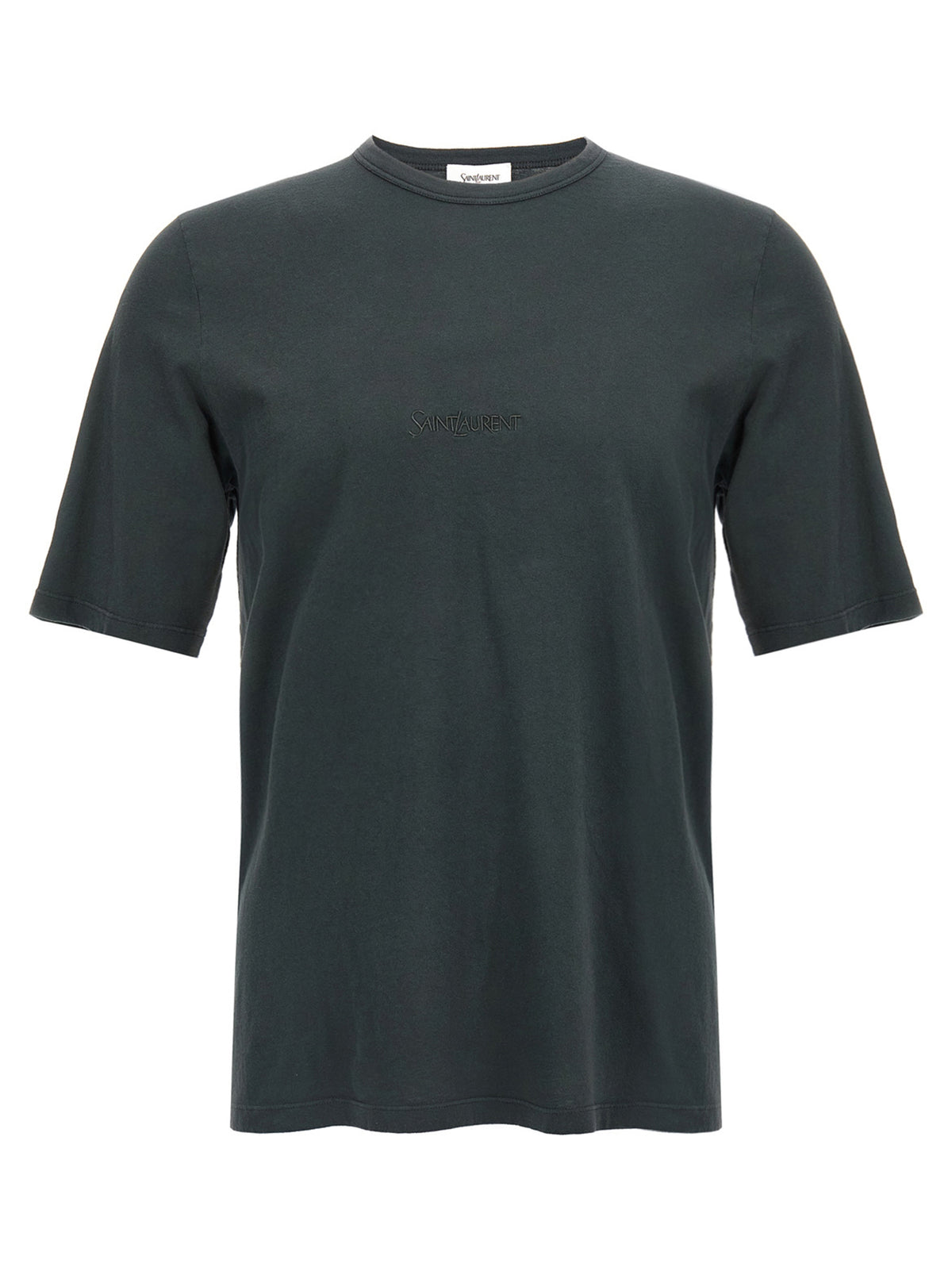 Saint Laurent Men Logo Embroidery T-Shirt