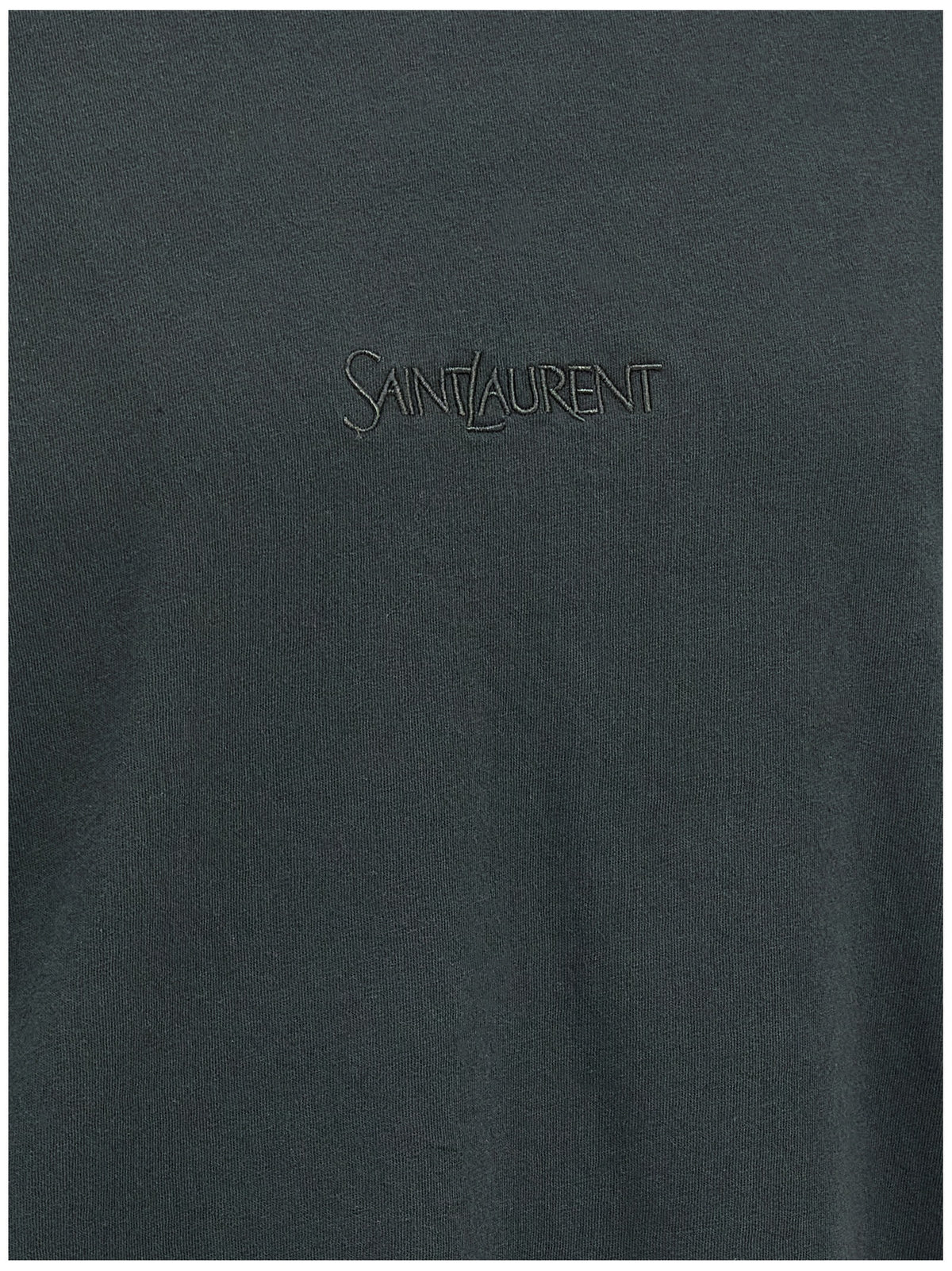 Saint Laurent Men Logo Embroidery T-Shirt