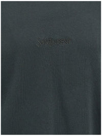 Saint Laurent Men Logo Embroidery T-Shirt
