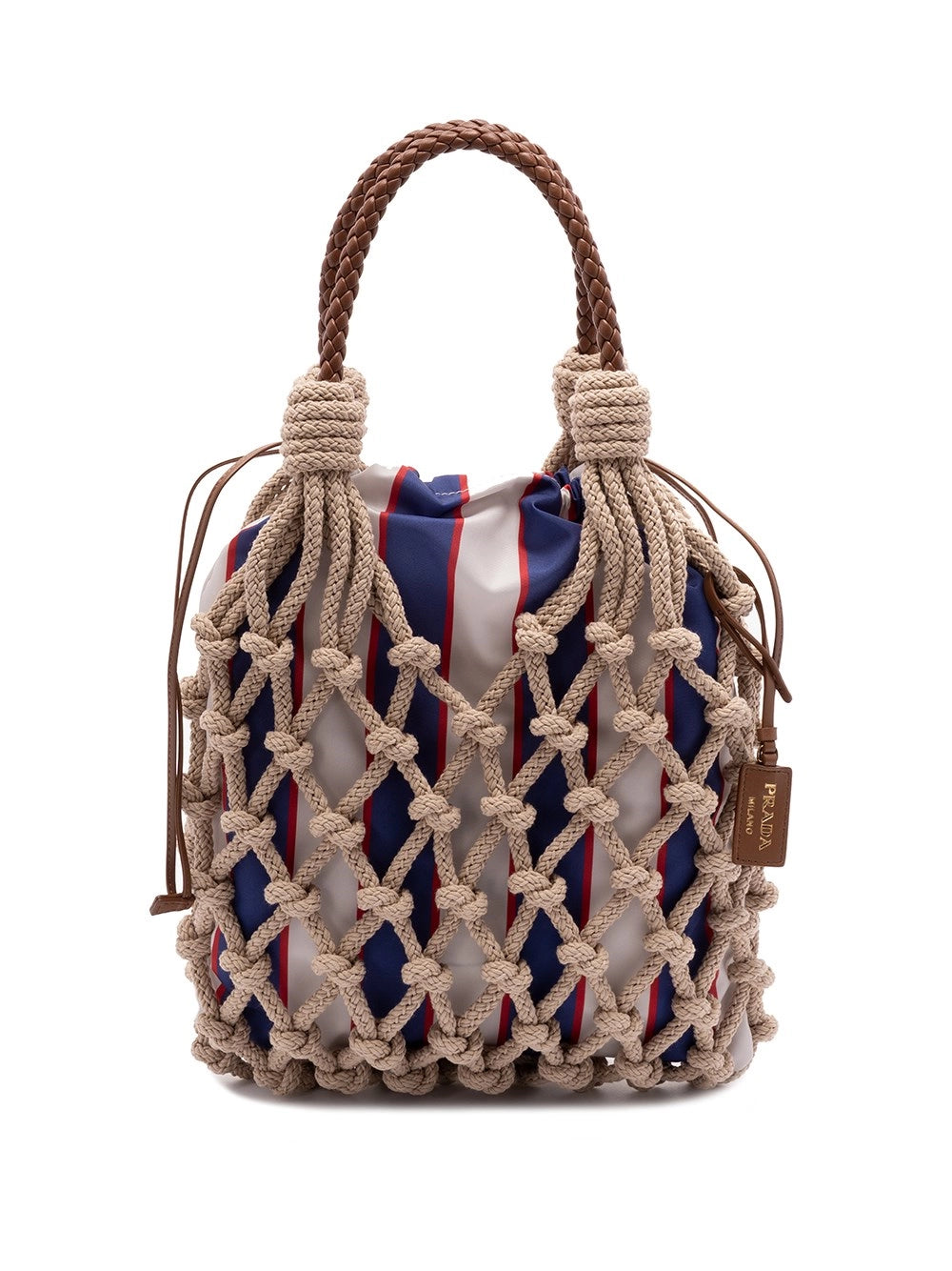 Prada Women ``Prada Noué` Cotton And Leather Handbag