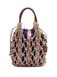 Prada Women ``Prada Noué` Cotton And Leather Handbag