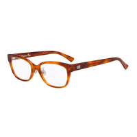 Dior Eyeglasses Rectangle Full Rim, Light Havana Frame and Clear Demo Lenses Lens LADYDIORO20SX700