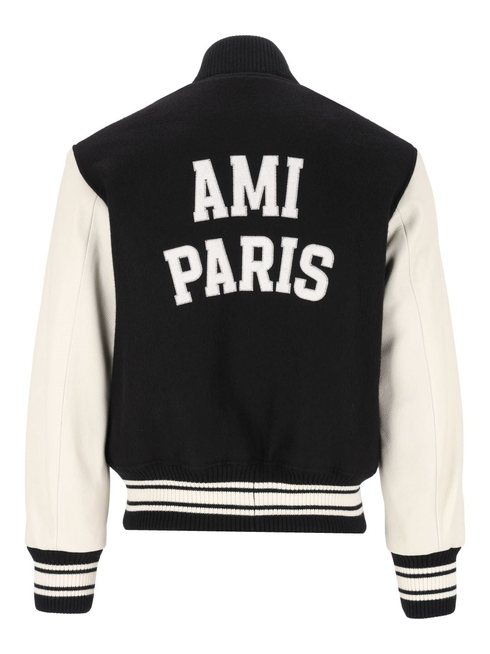 Ami Ami Men Padded Wool And Leather Teddy Jacket