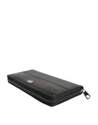 Dolce & Gabbana Dolce & Gabbana Black Leather Logo Plaque Zip Around Continental Men's Wallet