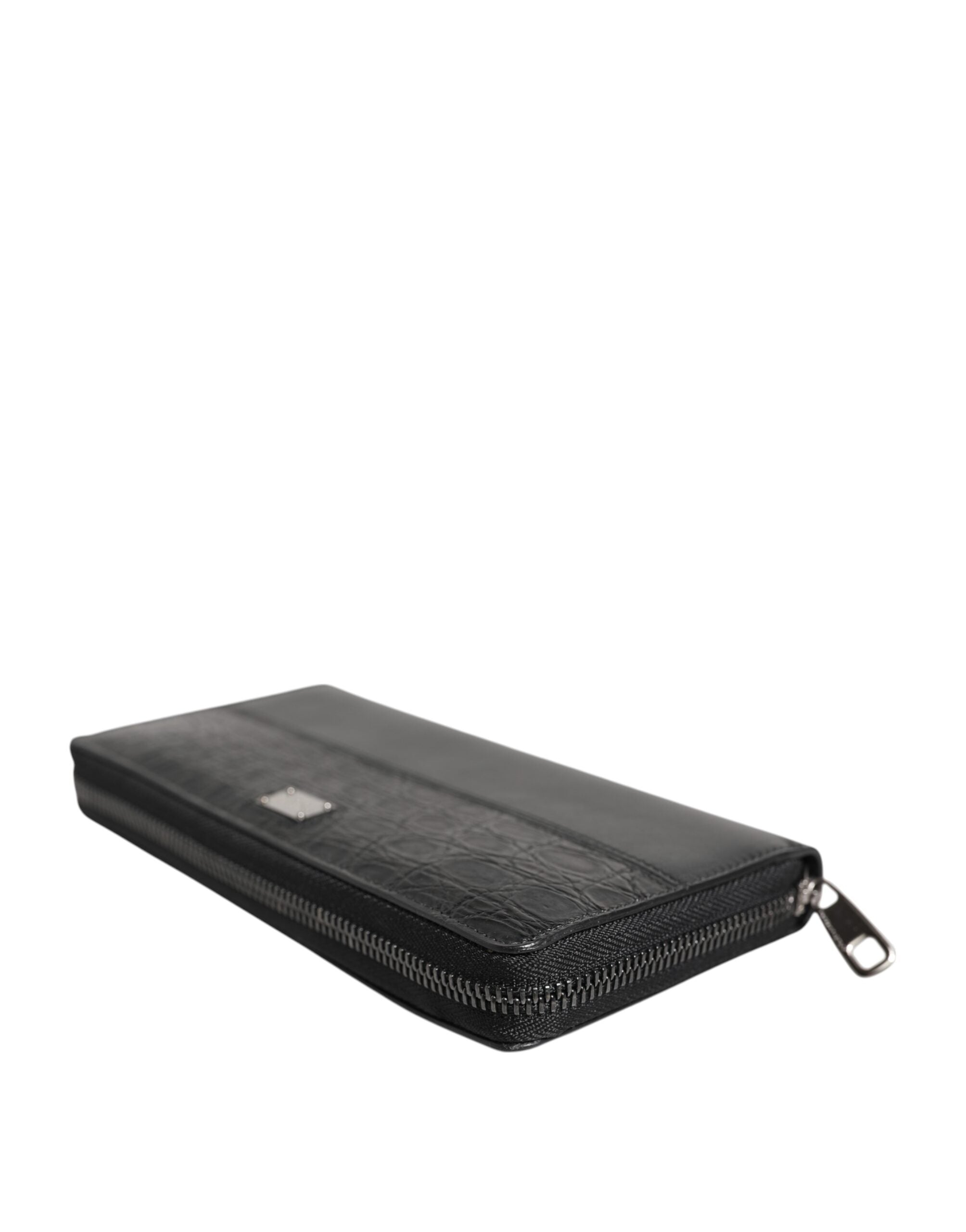 Dolce & Gabbana Dolce & Gabbana Black Leather Logo Plaque Zip Around Continental Men's Wallet