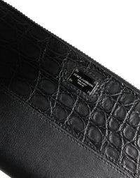 Dolce & Gabbana Dolce & Gabbana Black Leather Logo Plaque Zip Around Continental Men's Wallet