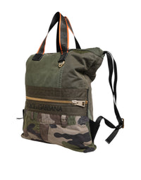 Dolce & Gabbana Military Green Patchwork Rucksack Backpack Men's Bag